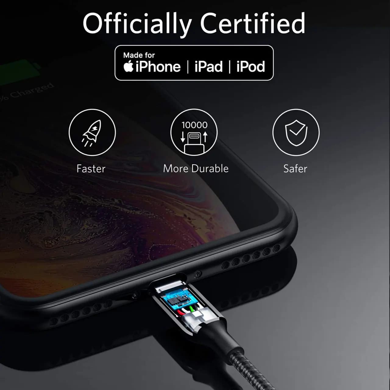 کابل تبدیل USB به لایتنینگ انکر مدل Powerline+ III A8823 طول 1.8 متر — تصویر ۶