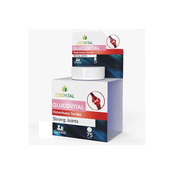 قرص تقویت کننده مفاصل سگ و گربه زوویتال مدل Glucovital تعداد ۷۵ عدد — تصویر ۳