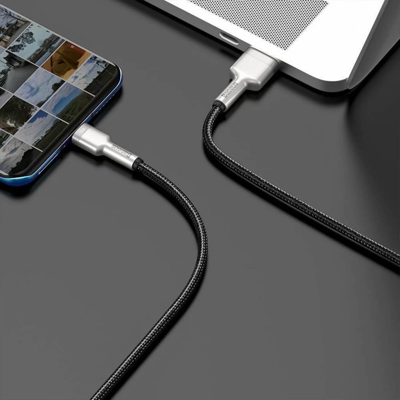 کابل تبدیل USB به تایپ سی بیسوس مدل CAKF با طول 25 سانتی متر و توان 66 وات — تصویر ۵