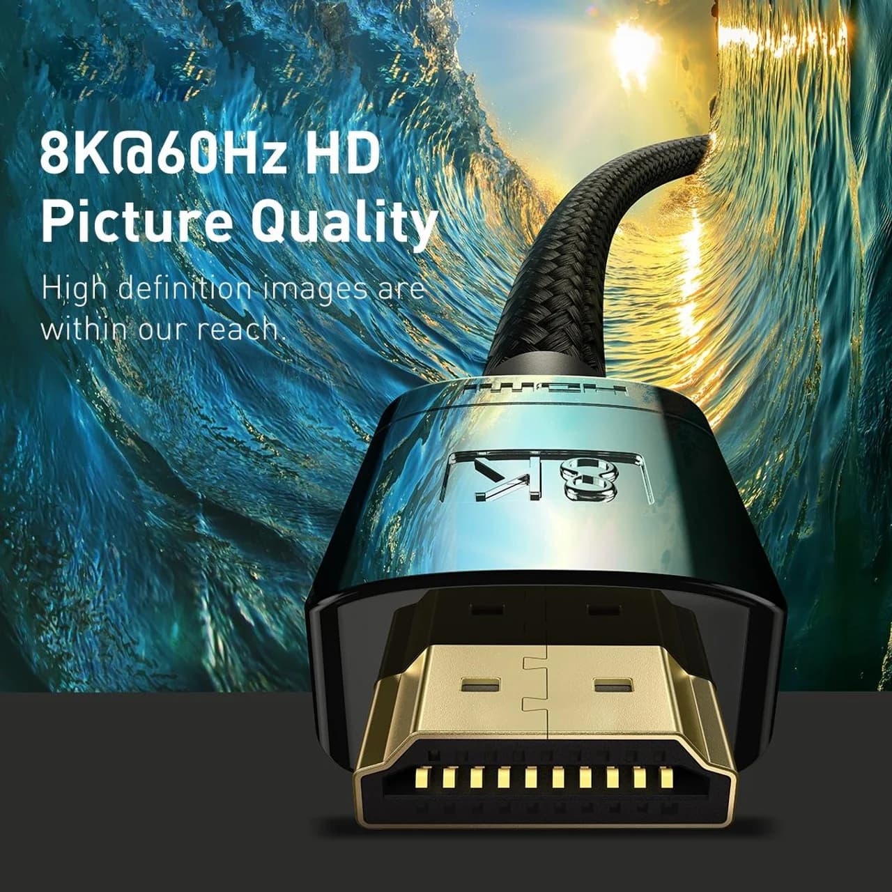کابل 8K HDMI بیسوس مدل WKGQ000101 طول 2 متر — تصویر ۷