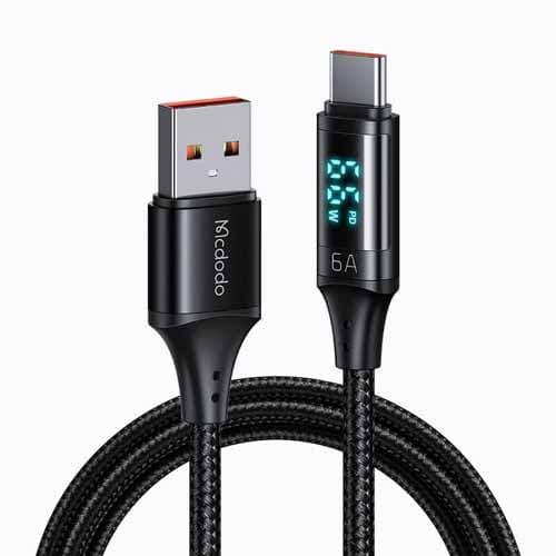 کابل شارژ USB به تایپ سی صفحه دار مک دودو 1.2 متر