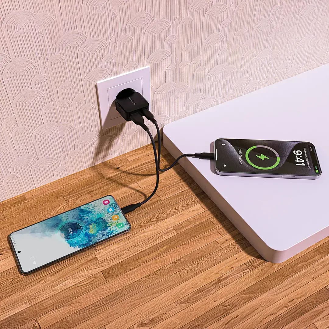 آداپتور شارژر 2 پورت یک پورت PD پرودو مدل Porodo Dual-Port Mini Wall Charger EU-Plug PDPA20W — تصویر ۴
