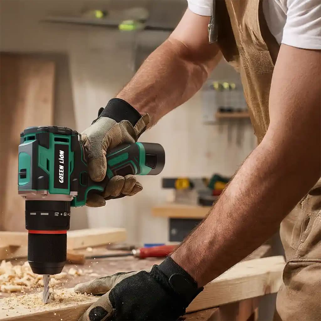 دریل و پیچ گوشتی شارژی 16 ولت گرین لاین Green Lion Power Pro Cordless Hammer Drill 30-Piece GD-13 — تصویر ۷