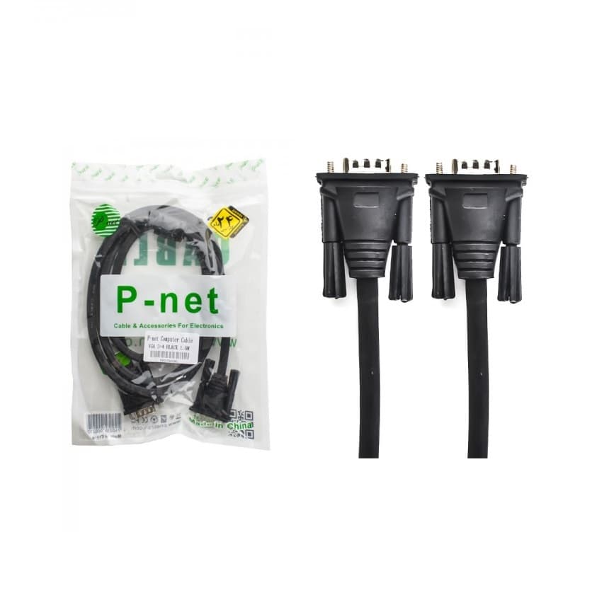 کابل VGA 3+4 مشکی P-net طول 1.5 متر