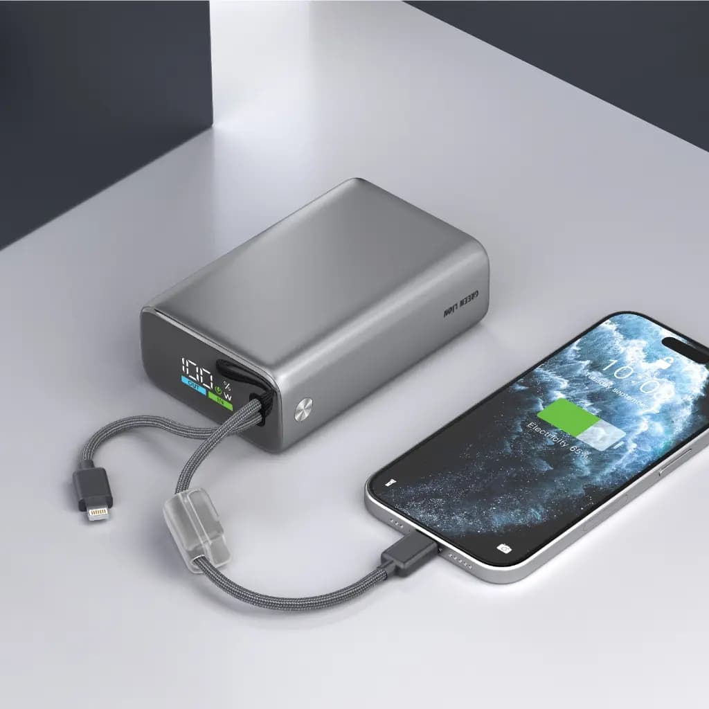 پاوربانک 20000mAH سوپرفست کابل متصل گرین لاین ایبیزا 45 Green Lion Power Bank Ibiza 20000mAH 45W — تصویر ۴