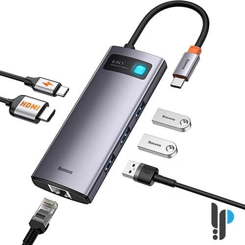 هاب 6 پورت USB-C بیسوس مدل Baseus Cahub-CW0G — تصویر ۳