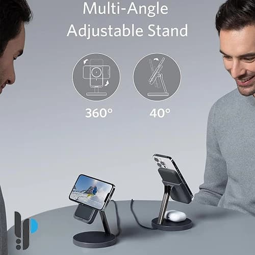شارژر بی سیم و پاوربانک مگنتی انکر مدل 633 Magnetic Wireless Charger B25A7 — تصویر ۴