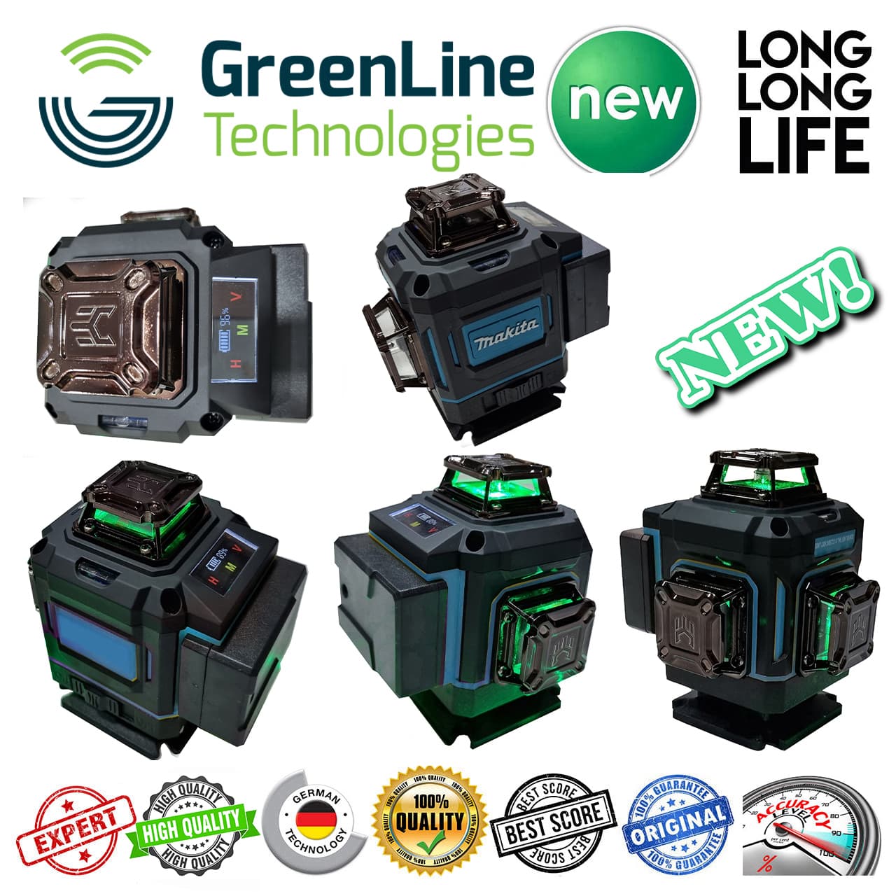 تراز لیزری ماکیتا مدل ترکیبی نور سبز کد 16Lines-BOX -360 سری فوق هوشمند — تصویر ۱۲