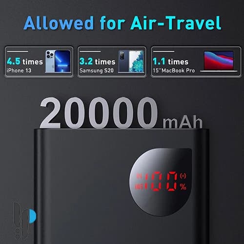 پاوربانک بیسوس مدل PPIMDA ظرفیت 20000 میلی آمپر ساعت — تصویر ۶