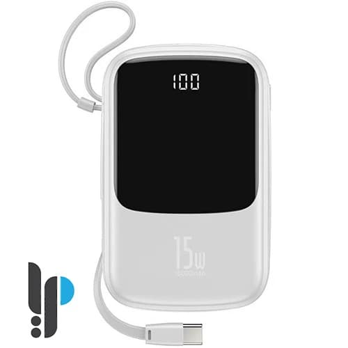پاوربانک ۱۰۰۰۰ میلیآمپر ۱۵ واتی بیسوس مدل Baseus Qpow PPQD-A بههمراه کابل USB-C