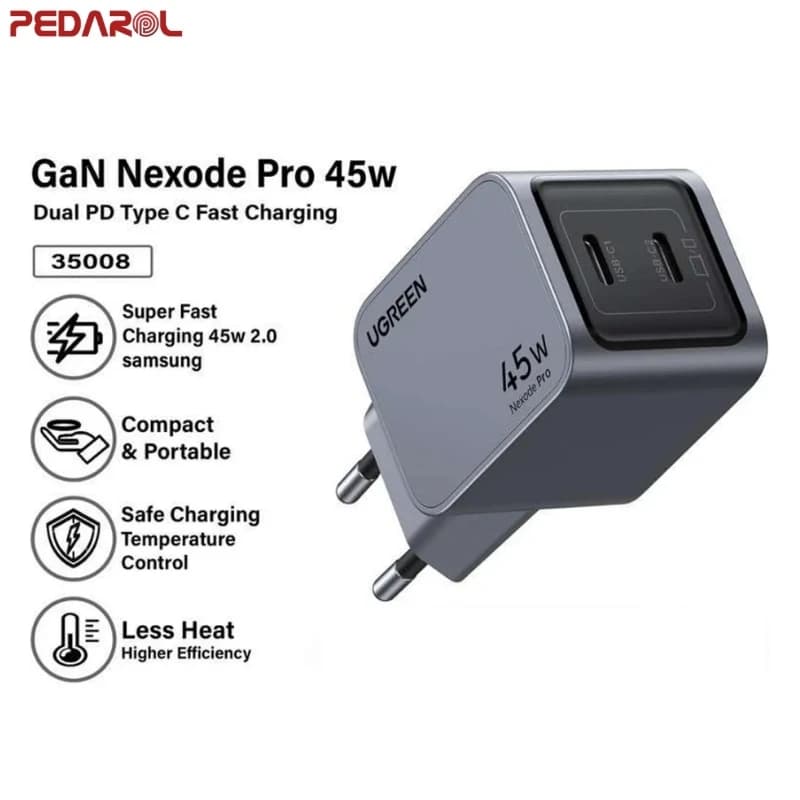 شارژر دیواری یوگرین مدل X707 کد 35008 توان 45 وات — تصویر ۳