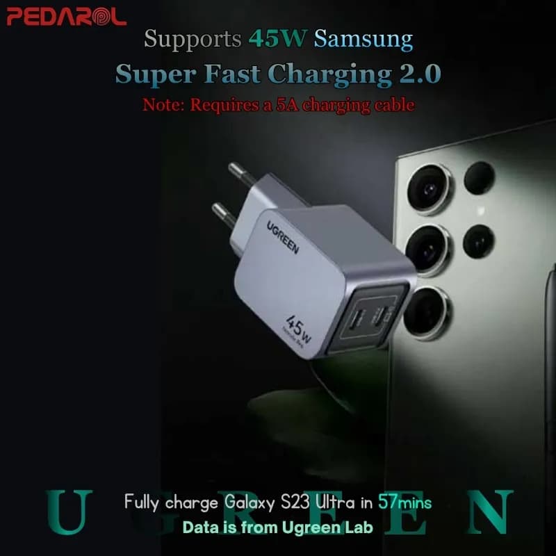 شارژر دیواری یوگرین مدل X707 کد 35008 توان 45 وات — تصویر ۴