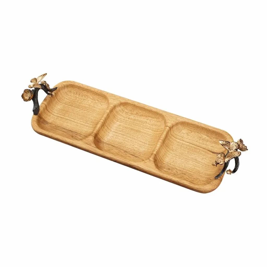 اردو خوری 3 خانه گلدکیش مدل باترفلای سایز butterfly wood Goldkish