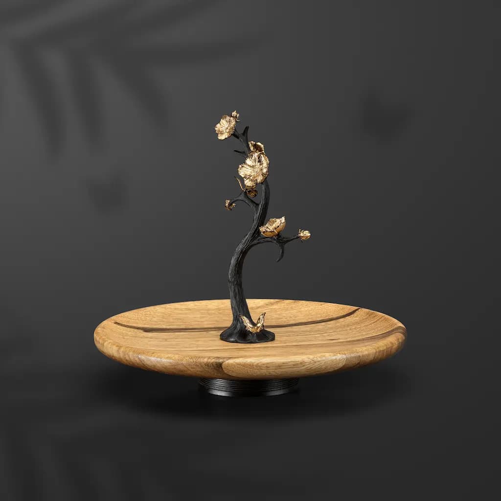 شیرینی خوری گلدکیش مدل باترفلای سایز 2 butterfly wood Goldkish — تصویر ۲