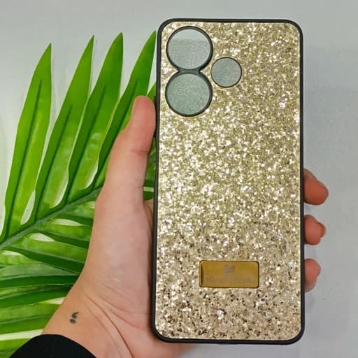 گارد گوشی Redmi 13 طرح سواروسکی نگین دار با شاین های طلایی قاب و کاور