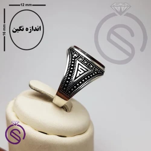 انگشتر نقره چشم ببر مردانه مدل ورساچه کد 62489 — تصویر ۶