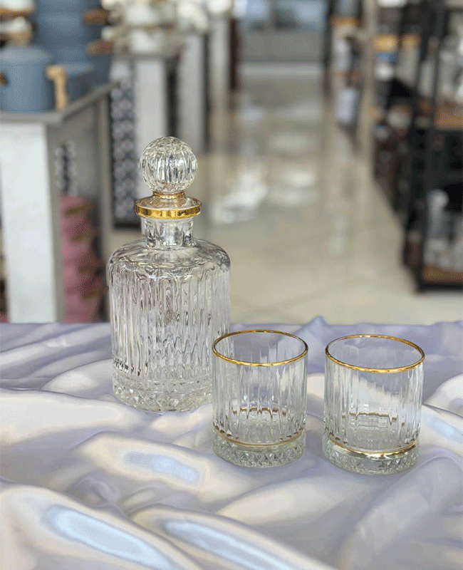 ست ۳ پارچه پارچ و لیوان لب طلایی ROSE HOME — تصویر ۴