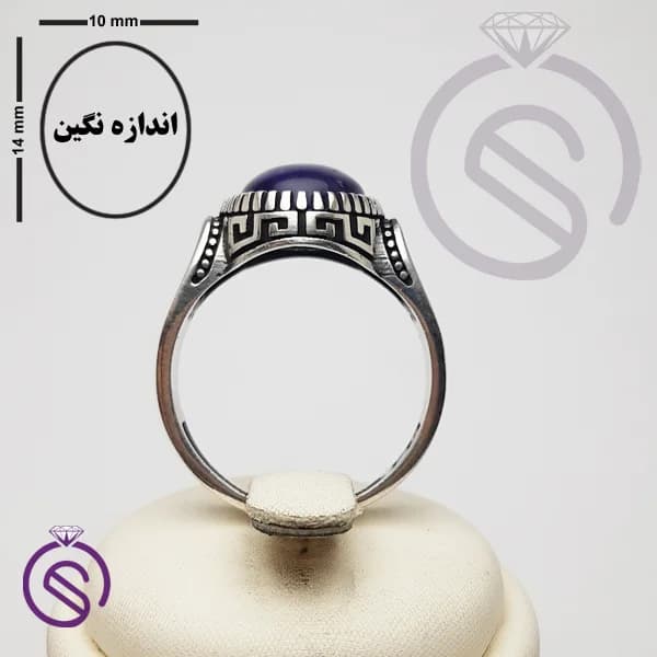 انگشتر نقره آمیتیست مردانه مدل رامتین کد 62432 — تصویر ۴