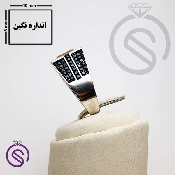 انگشتر نقره چشم ببر مردانه مدل داراب کد 62411 — تصویر ۳