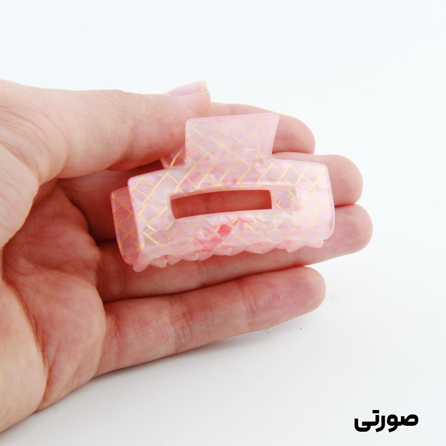کلیپس دخترانه مدل بند انگشتی مستطیل تو خالی خطی — تصویر ۴