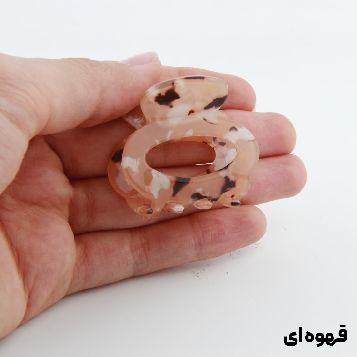کلیپس دخترانه مدل بند انگشتی طرح بیضی خال خالی — تصویر ۲
