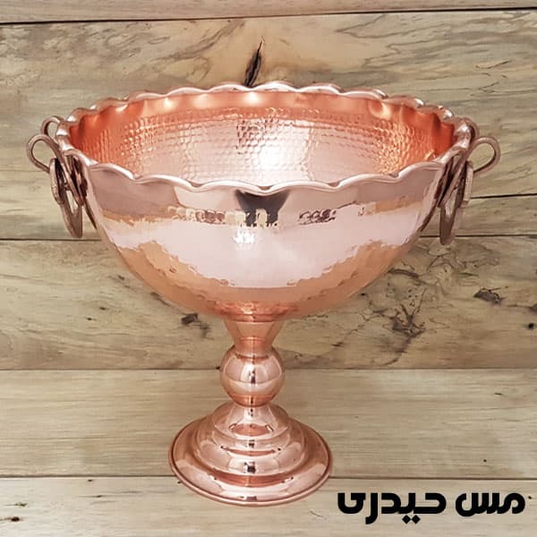 میوه خوری مسی چکشی گوشواره دار ( تولید در 2 سایز ) — تصویر ۲