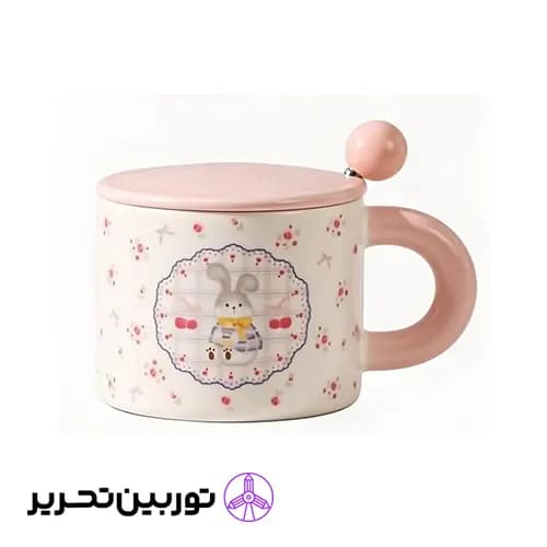 ماگ سرامیکی دربدار گلی – طرح خرگوش