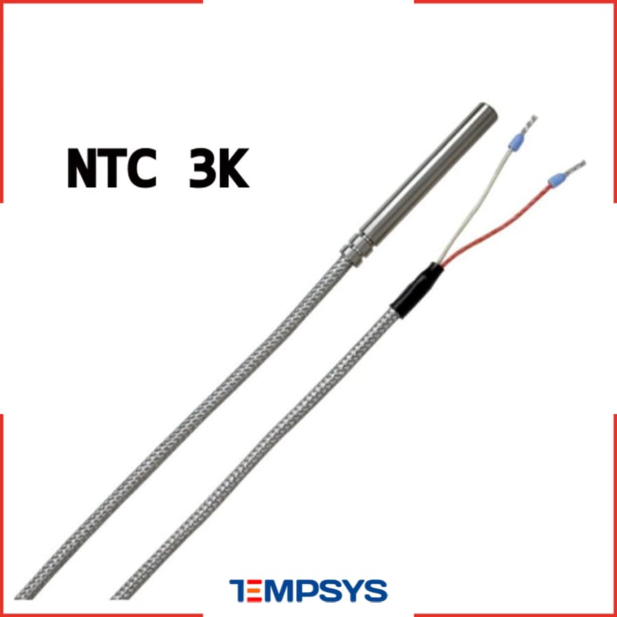 سنسور NTC 3K سیمی غلاف دار 3 میل بدون رزوه با کابل شیلد دار (رنج دما 50- تا 200+)