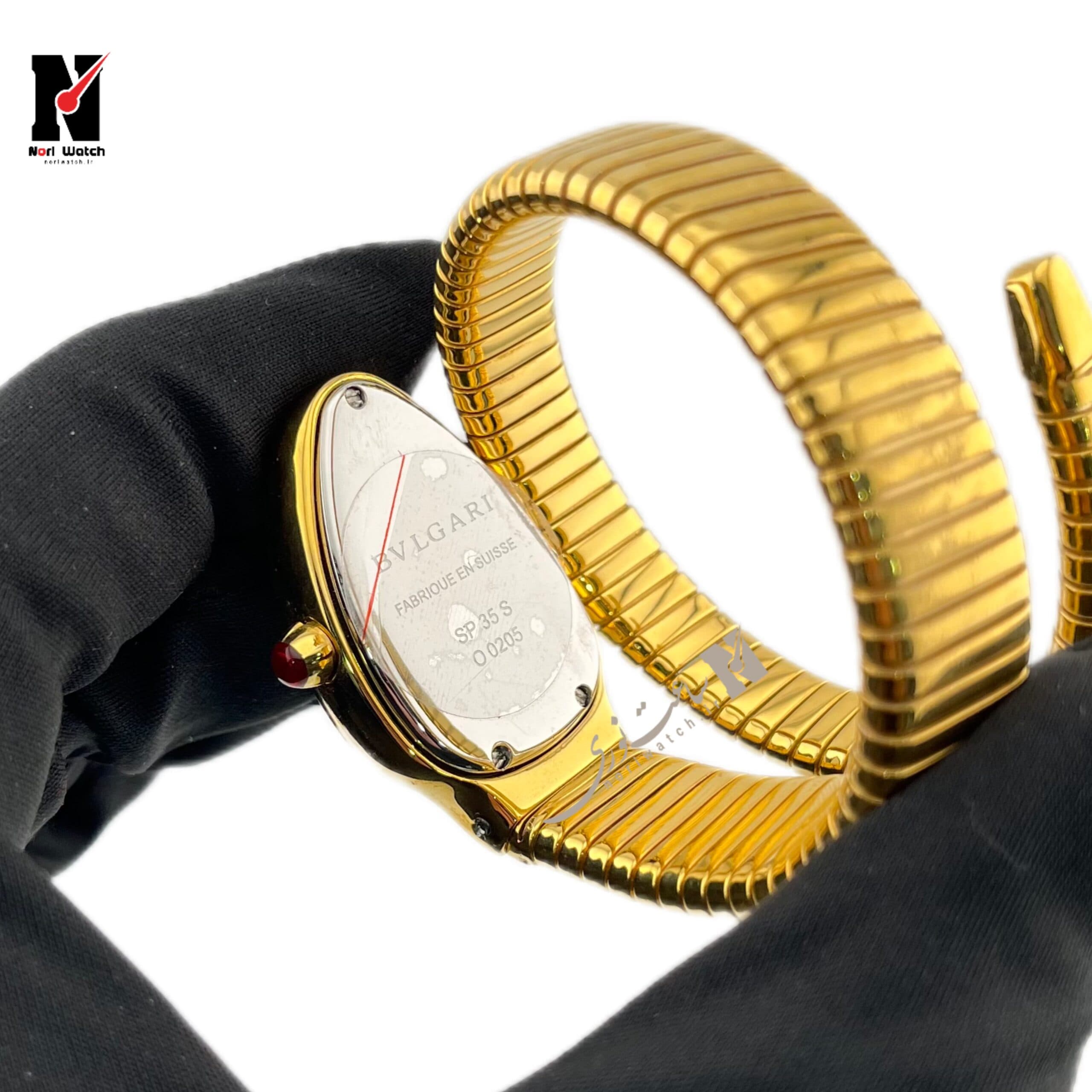 ساعت بولگاری زنانه طرح مار دور قاپ نگینBvlgari — تصویر ۲
