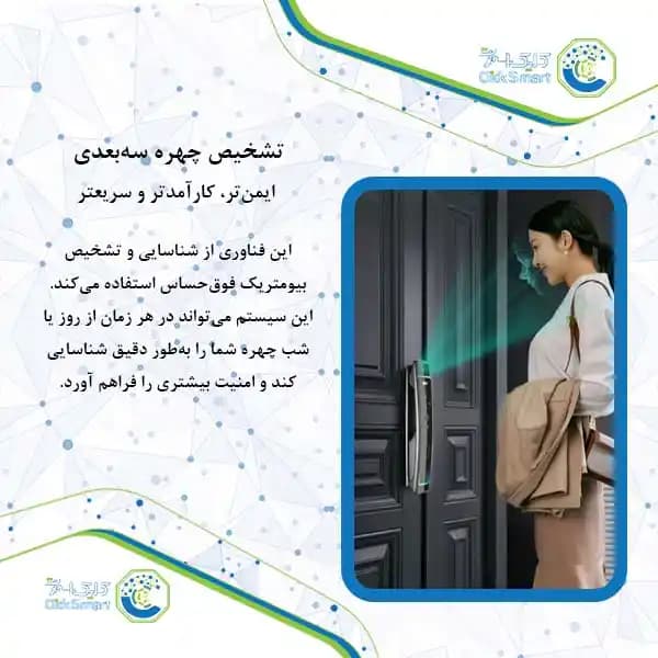 دستگیره هوشمند مدل CL-GLn12 | Smart Lock با امکانات کامل | کلیک اسمارت — تصویر ۳