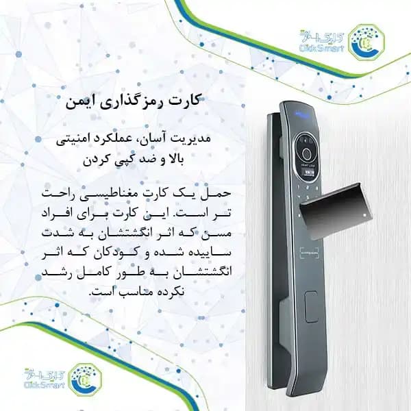 دستگیره هوشمند مدل CL-GL16 | Smart Lock امنیتی تشخیص چهره | کلیک اسمارت — تصویر ۳