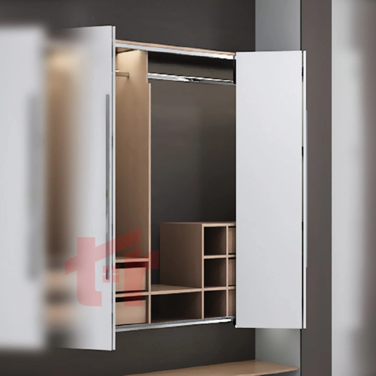 مکانیزم درب چوبی تاشو وینگ لاین سری 400 دو درب فانتونی K015