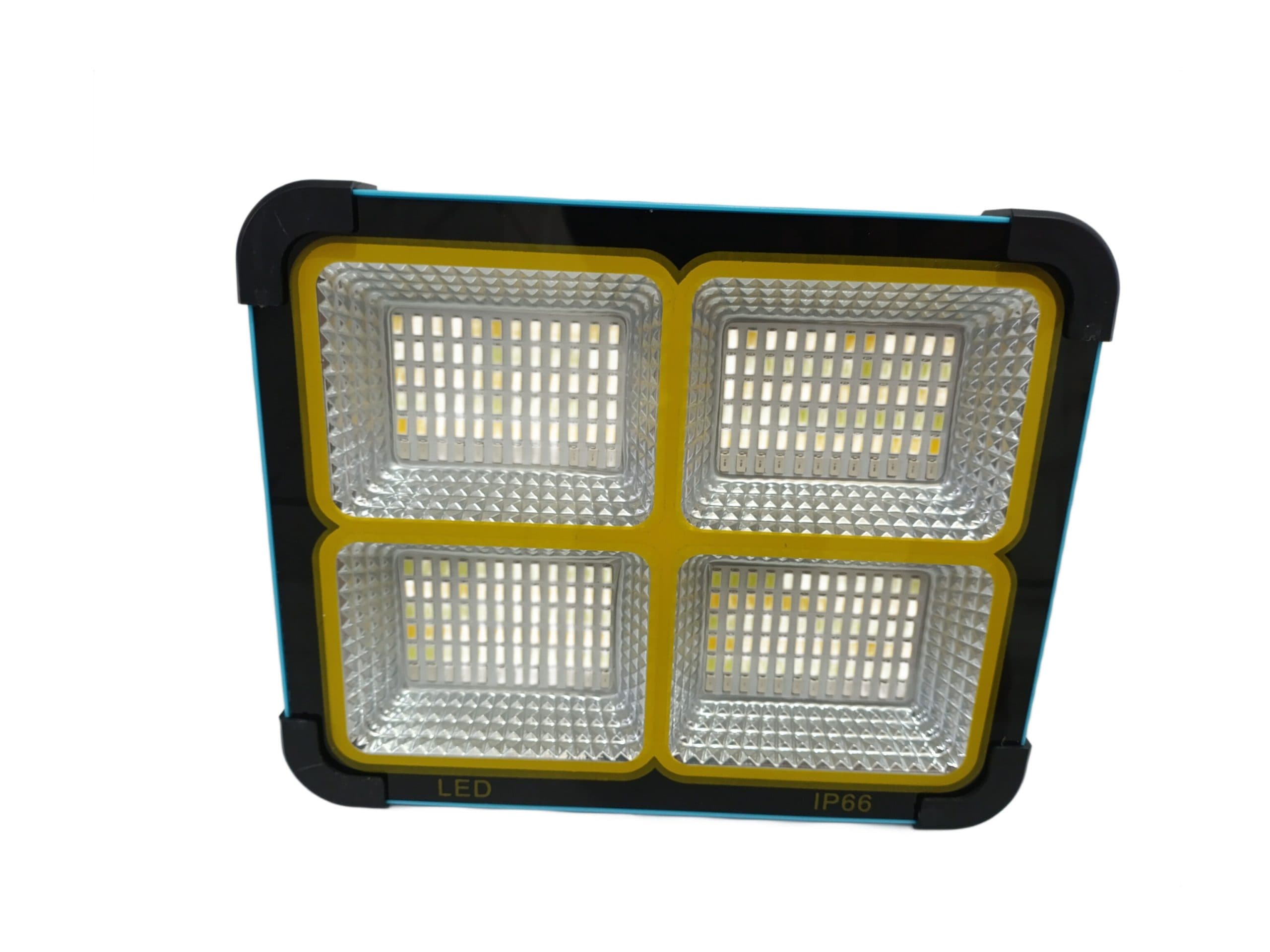 پروژکتور شارژی خورشیدی 400W (شش باتری) با پنل تاشو