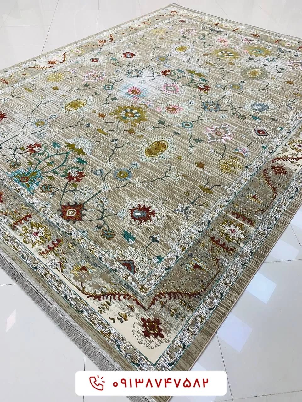 فرش طرح گیلدا ترمهای 1200 شانه گل برجسته