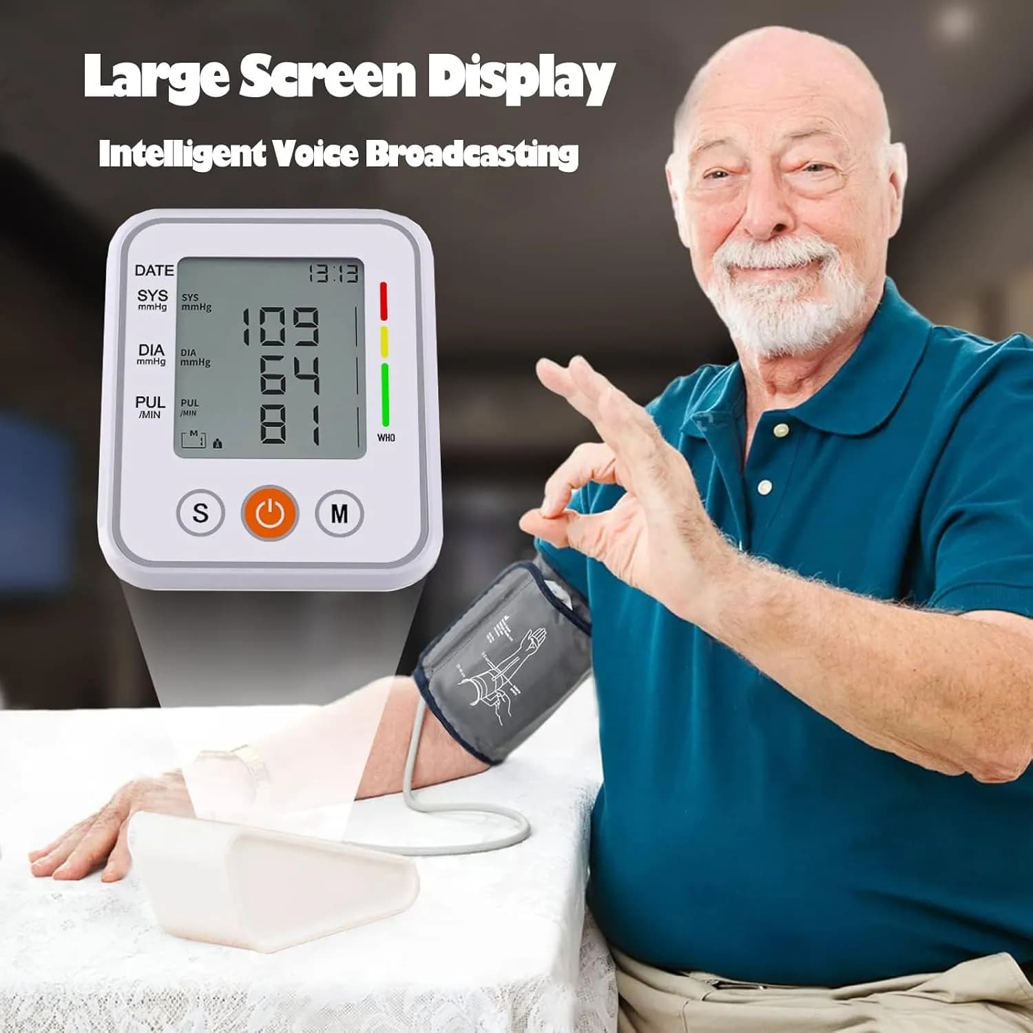 فشارسنج دیجیتال بازویی با نمایشگر LCD و راهنمای صوتی برند FAJIAZHIFU مدل KWL-B01 — تصویر ۶