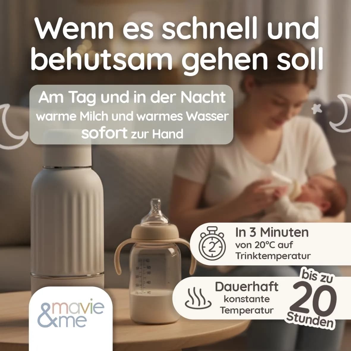 گرمکننده و استریلکننده شیشه شیر کودک برند mavie&me مدل 500 ml — تصویر ۵