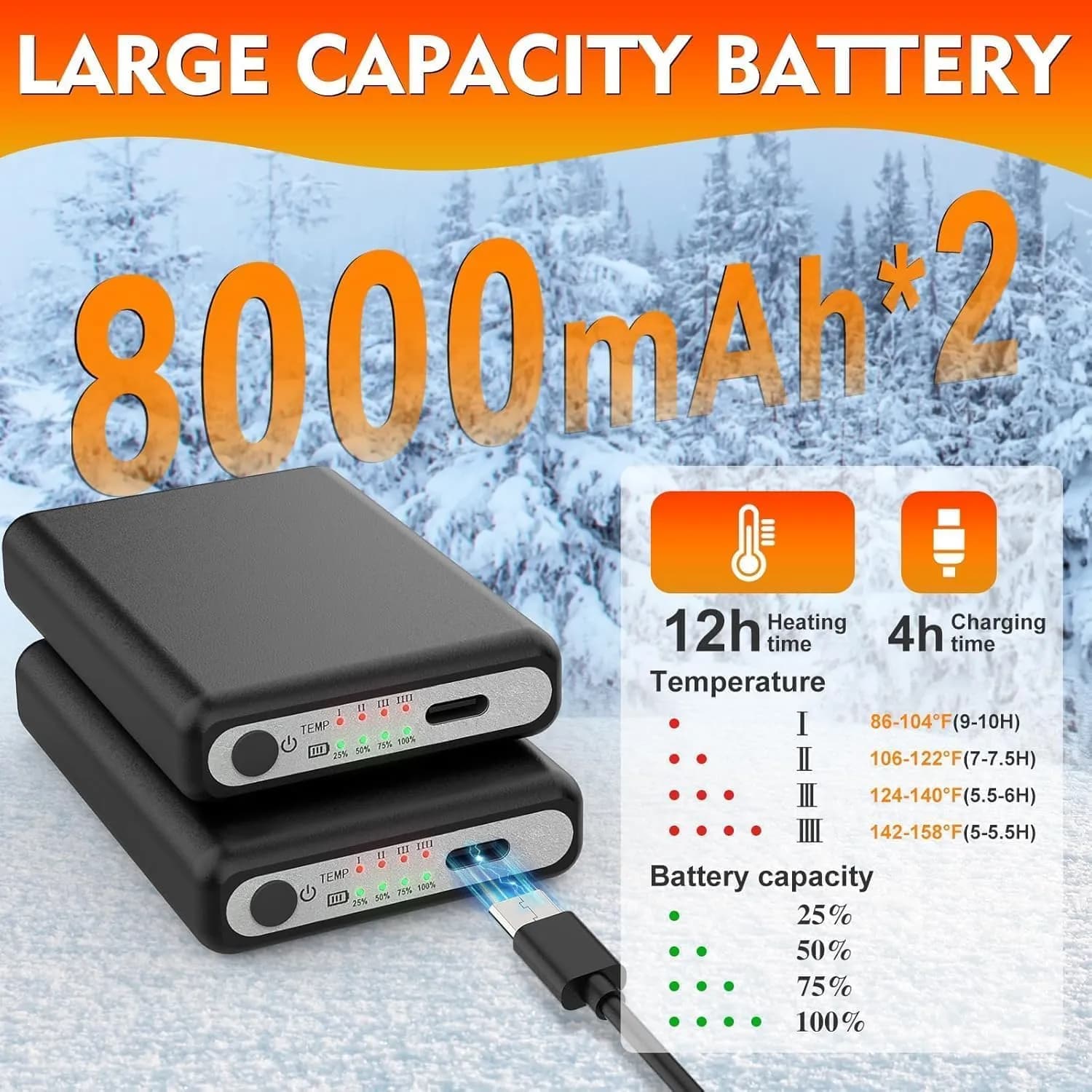 جوراب گرمکن برقی با باتری 8000mAh و کنترل هوشمند برند Youtelit مدل — تصویر ۸