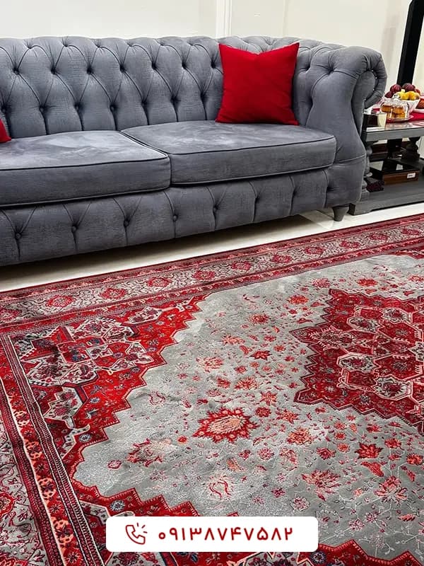 فرش کلکسیون آوانگارد حریص 1200 شانه نقرهای قرمز — تصویر ۲
