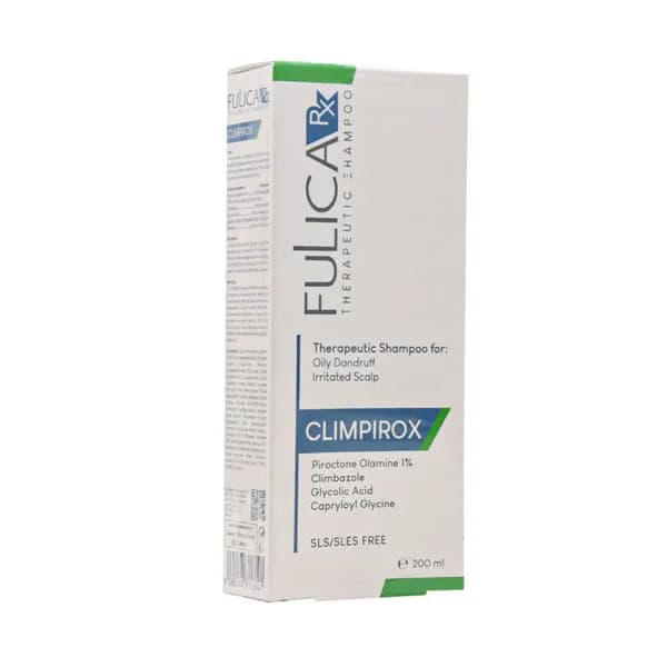 شامپو ضد شوره پوست سر چرب و جوشدار CLIMPIROX فولیکا RX حجم 200 میلی لیتر مناسب پوست سر چرب و جوش دار — تصویر ۲