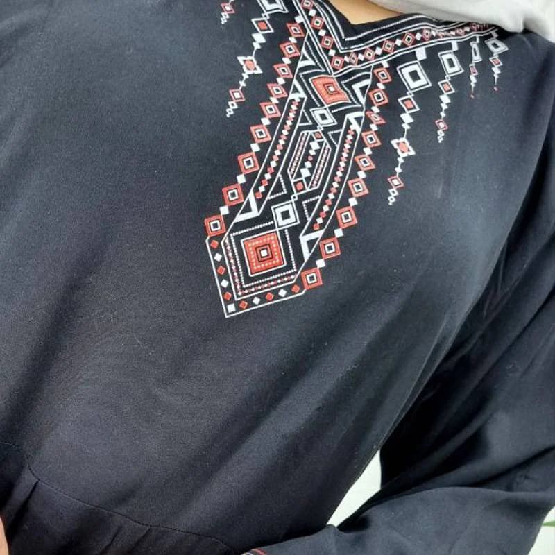 استایل راحت وروزمره باپیراهن ساحلی نخی طرح کاکتوس /2884 — تصویر ۲