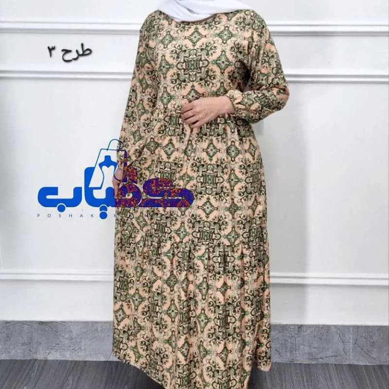 پیراهن ساحلی کرپ فلورخشتی گرم بالا وارداتی/کد2846 — تصویر ۴