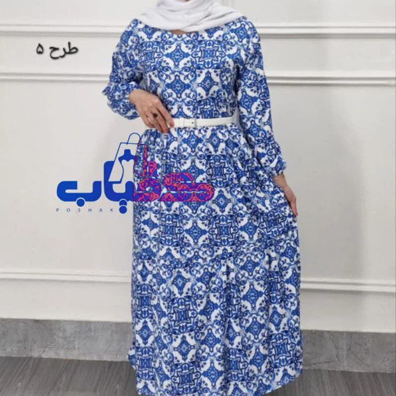 پیراهن ساحلی کرپ فلورخشتی گرم بالا وارداتی/کد2846 — تصویر ۶