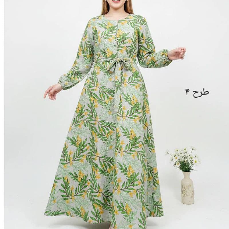 استایل لاکچری باپیراهن ساحلی لینن طرحدار-ترک/کد2838 — تصویر ۴