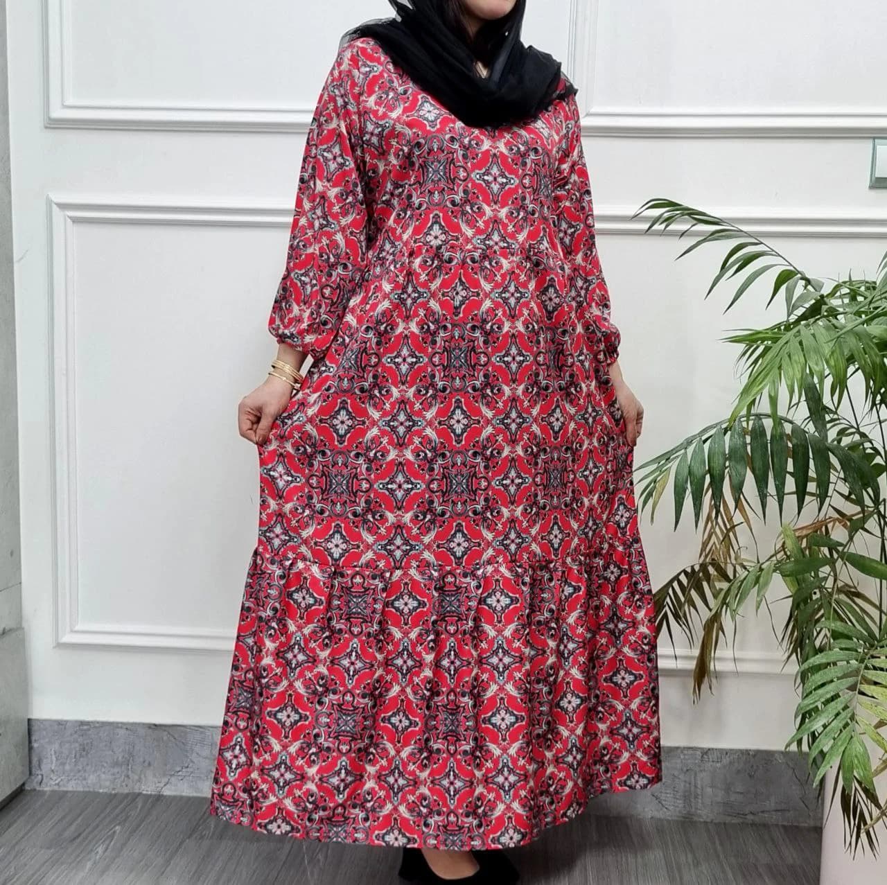 استایل لاکچری باپیراهن ساحلی فلوربوگاتی گرم بالا /کد2771