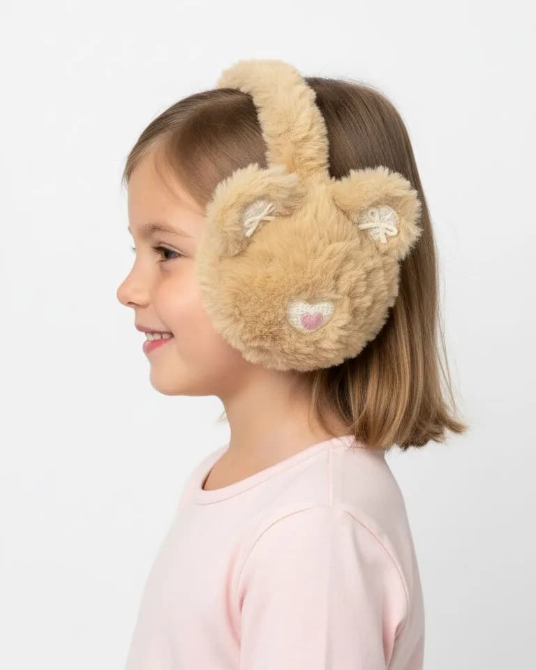 گوشگیر بچهگانه طرح خرس عروسکی خزدار