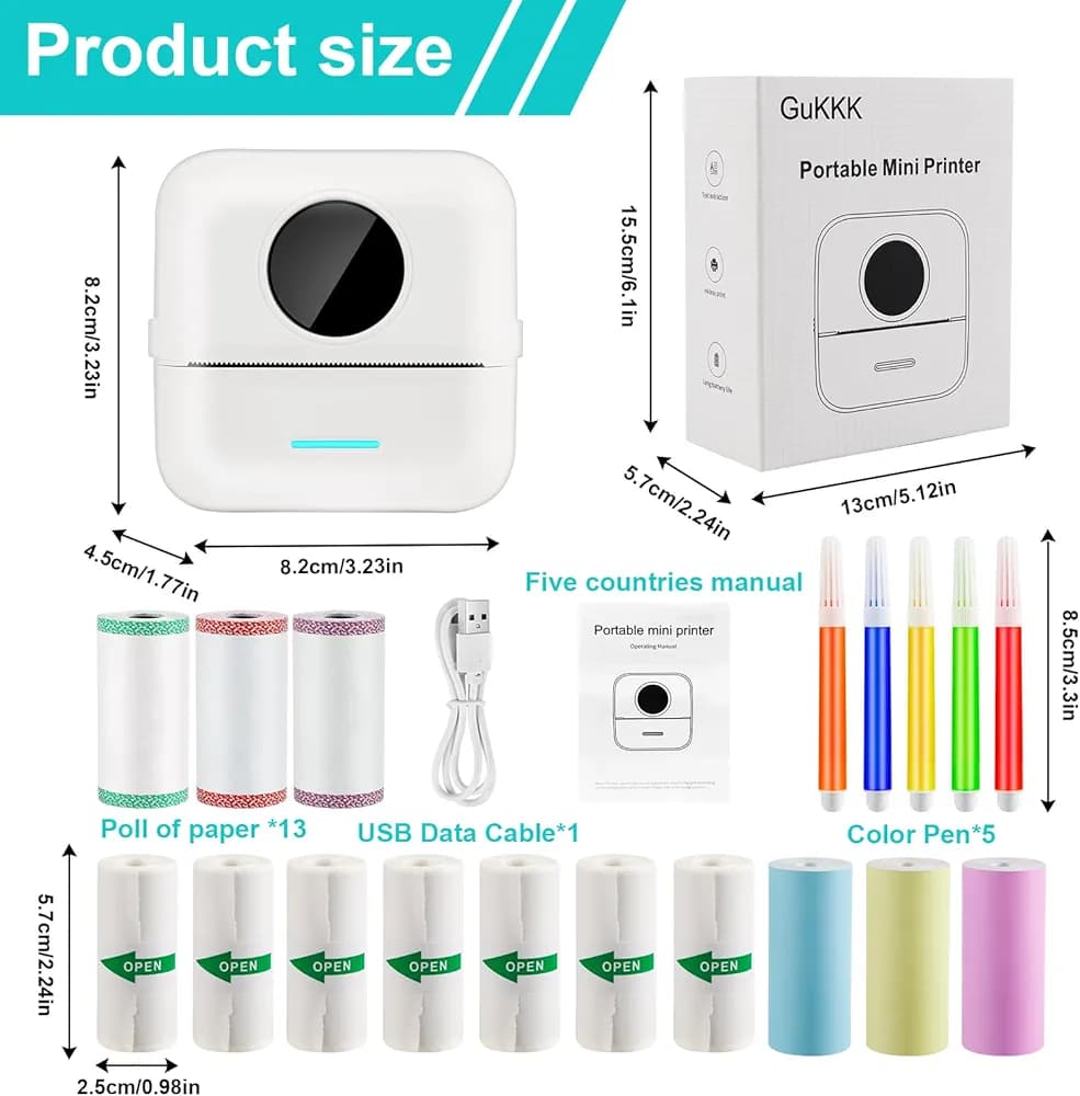 پرینتر همراهGuKKK Portable Mini Printer — تصویر ۲