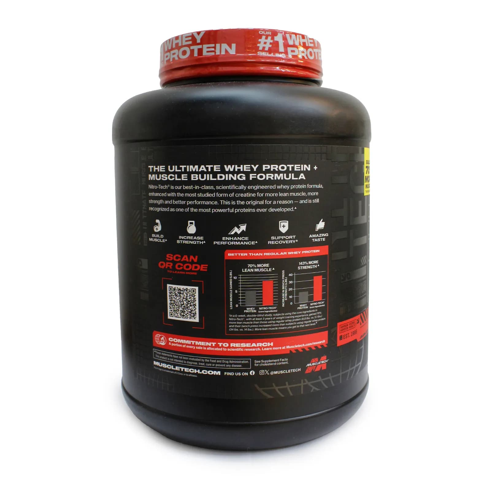 پروتئین وی نیتروتک ماسل تک1.810 کیلو گرم MuscleTech NitroTech Whey — تصویر ۲