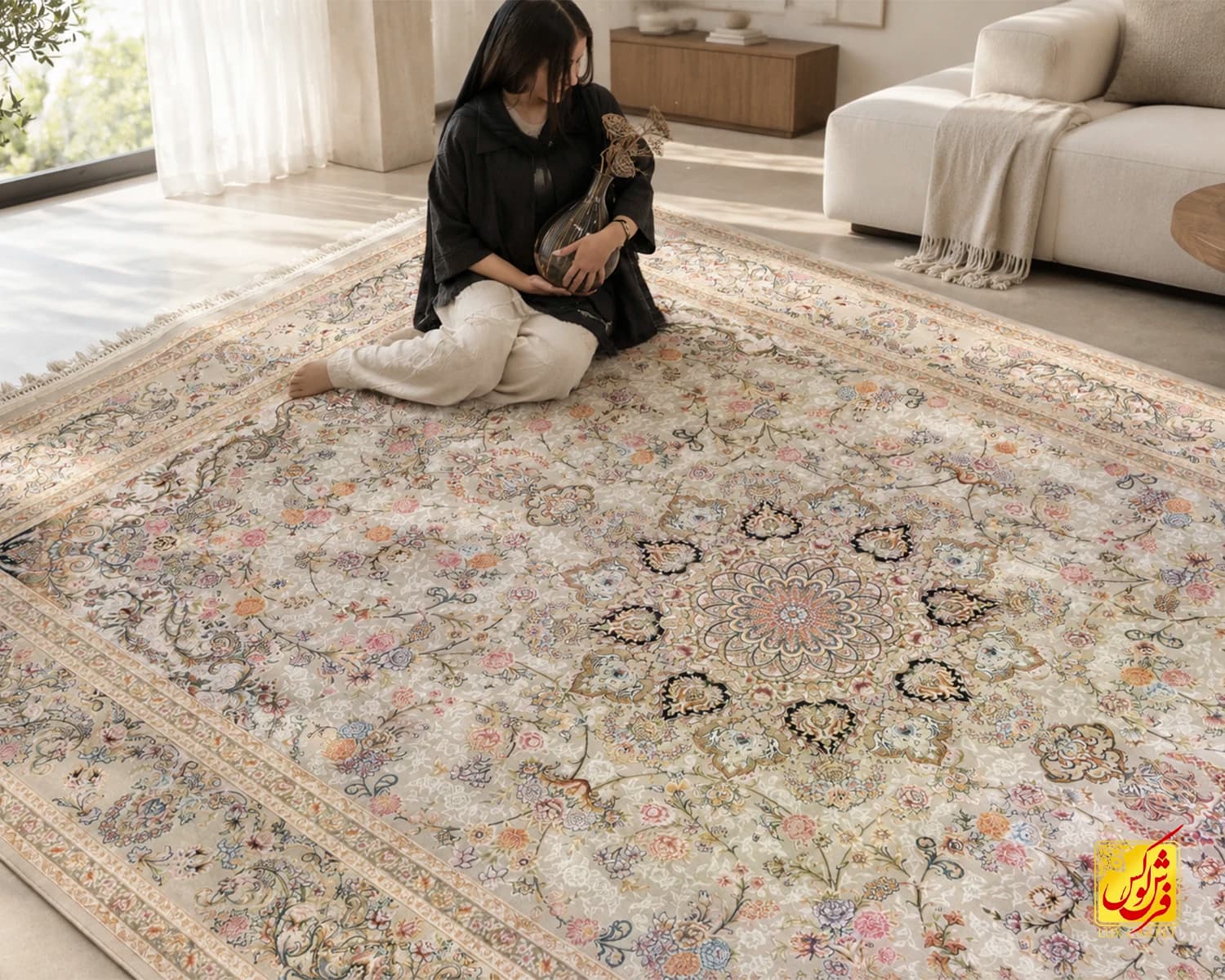 فرش کلاسیک سلطان نقره ای