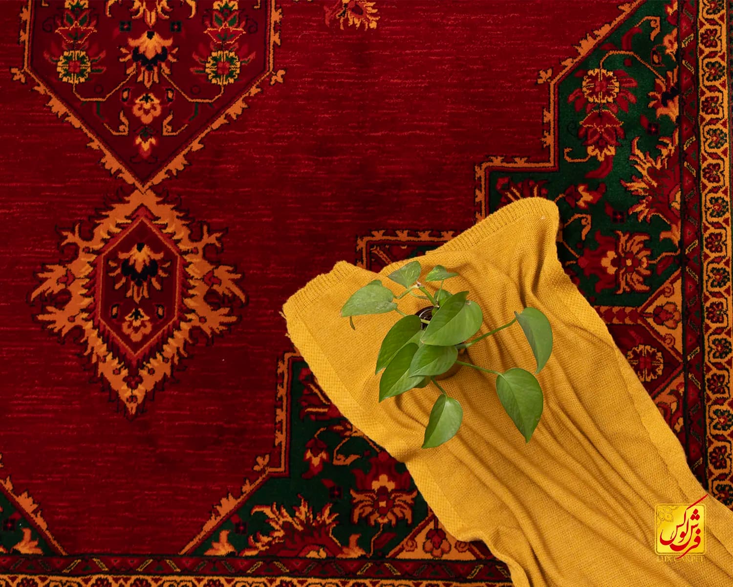 فرش کلاسیک 703 عنابی — تصویر ۳