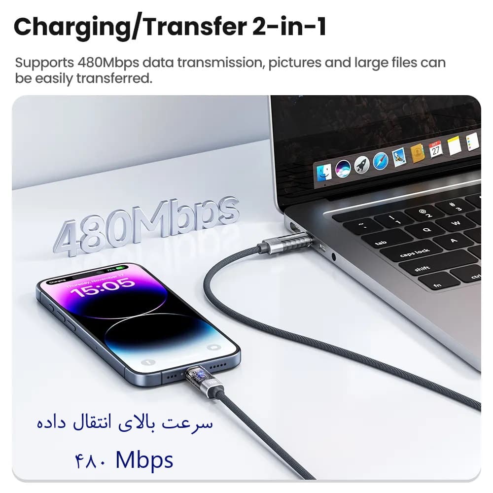 کابل USB-C توکی مدل 100W TQ-X38C2 طول 1 متر — تصویر ۷